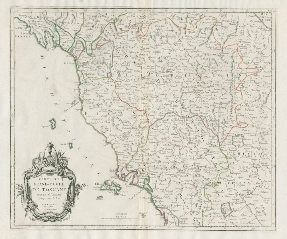 "Carte du Grand-Duché de Toscane". Tuscany SANTINI / ROBERT DE VAUGONDY 1784 map