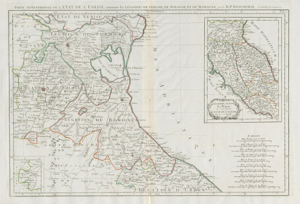 "Partie Septentrionale de l'Etat de l'Eglise…" SANTINI / D'ANVILLE 1784 map