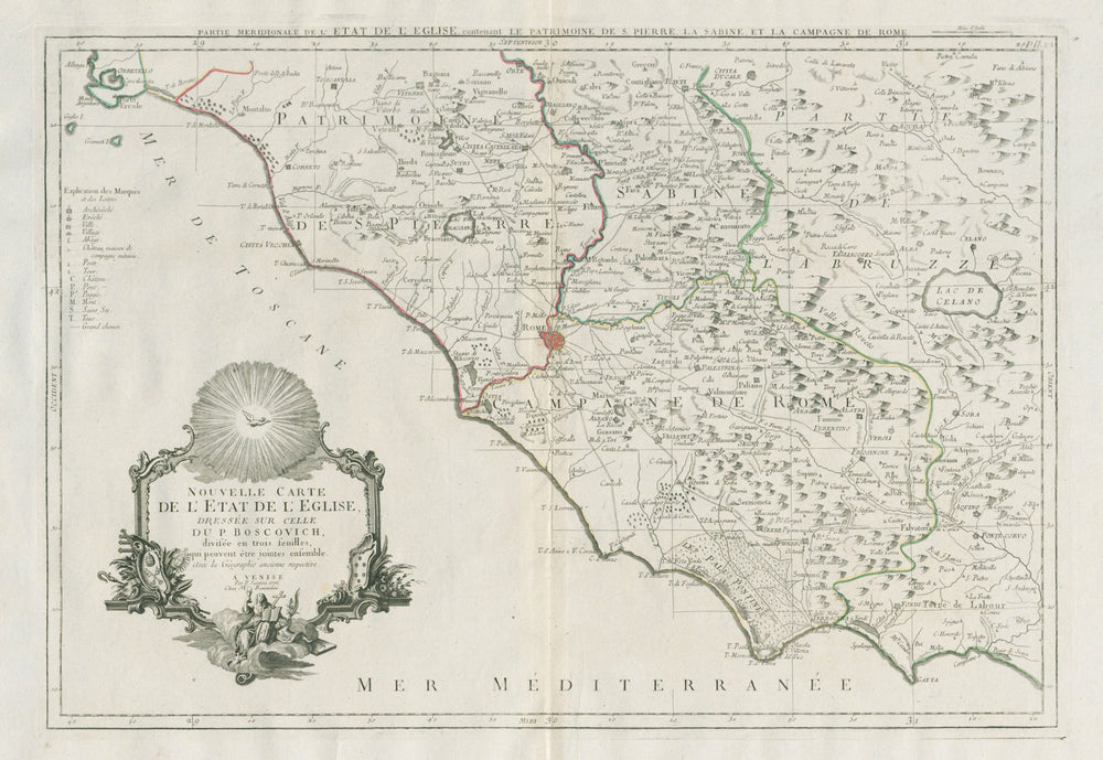 "Partie Meridionale de l'Etat de l'Eglise…" Lazio. SANTINI / BOSCOVICH 1784 map