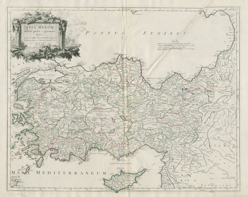 "Asia Minor in suas partes et Provincias divisa". SANTINI / VAUGONDY 1784 map