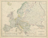 Europe. Austro-Hungarian Monarchy. Prussia. Rumania. 50x60cm. JOHNSTON 1879 map