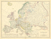 Europe. Austro-Hungarian Monarchy. Prussia. Rumania. 50x60cm. JOHNSTON 1879 map