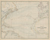 North Atlantic Ocean. Challenger expedition Telegraphs 50x60cm JOHNSTON 1879 map