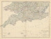 England & Wales (South) Scilly Islands English Channel 50x60cm JOHNSTON 1879 map