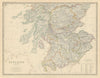 Scotland (Southern Sheet) 50x60cm. JOHNSTON 1879 old antique map plan chart