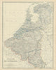 Belgium, Netherlands & Luxembourg. Benelux. Large 50x60cm. JOHNSTON 1879 map