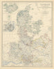 Denmark northern Germany Iceland Copenhagen The Elbe. 50x60cm. JOHNSTON 1879 map
