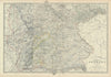 Empire of Germany (South). Bavaria &c. 50x60cm. JOHNSTON 1879 old antique map