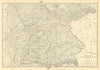 Empire of Germany (South). Bavaria &c. 50x60cm. JOHNSTON 1879 old antique map