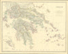 Greece Cyclades Saronic Sporades Ionian islands Aegean 50x60cm JOHNSTON 1879 map