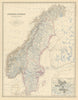 Sweden & Norway (Scandinavia). Stockholm. 50x60cm. JOHNSTON 1879 old map