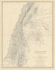 Palestine or the Holy Land including Lebanon 50x60cm. JOHNSTON 1879 old map