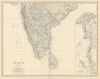South India Ceylon Burma Straits Settlements Singapore 50x60cm JOHNSTON 1879 map