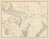 Oceania. Western Australia. Tasmania. New Zealand. 50x60cm. JOHNSTON 1879 map