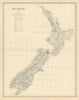 New Zealand showing counties. Large 50x60cm. JOHNSTON 1879 old antique map