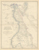 Egypt, Arabia Petraea & Lower Nubia. Nile valley. 50x60cm. JOHNSTON 1879 map