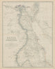 Egypt, Arabia Petraea & Lower Nubia. Nile valley. 50x60cm. JOHNSTON 1879 map