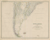 South America (South). Argentina Chile Uruguay. 50x60cm. JOHNSTON 1879 old map