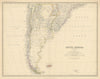 South America (South). Argentina Chile Uruguay. 50x60cm. JOHNSTON 1879 old map