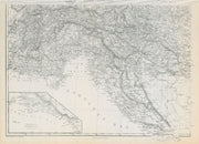AUSTRIAN EMPIRE SW. Dalmatia Croatia Venice Tyrol Carinthia. DOWER c1863 map