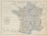 FRANCE in departements. Railways complete/under construction. JW LOWRY c1863 map