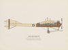 Antoinette (1909) vintage aeroplane print by Roy Cross. France 1962 old