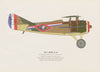 Spad S.13 (1917) vintage aeroplane print by Roy Cross. France 1962 old