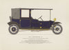 Lanchester 28 landaulet (1910) motor car print by George Oliver. Birmingham 1959