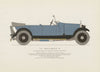 Rolls-Royce 20 touring car (1927) motor car print by George Oliver. UK 1961
