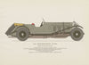 Mercedes-Benz 36/220S sports-car (1928) motor car print by George Oliver 1961