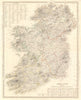 IRELAND on 2 sheets conjoined 50x62cm. Round towers Cloigthithe. SDUK 1845 map