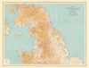 ENGLAND & WALES NORTH Road Map A & B roads Pre-motorways. LARGE 1939 old