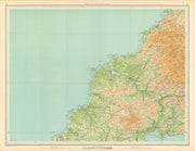 CORNWALL Newquay Bodmin Moor Fowey Padstow St Austell. LARGE 1939 old map
