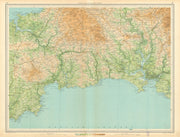 CORNWALL Bodmin Moor Plymouth Looe Fowey Padstow St Austell. LARGE 1939 map