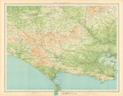 DORSET Weymouth Portland Dorchester Poole Yeovil Blandford. LARGE 1939 old map