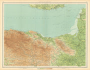 WEST SOMERSET Taunton Exmoor Minehead Weston-super-Mare Barry. LARGE 1939 map