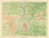 HAMPSHIRE DOWNS/SURREY Aldershot Guildford Basingstoke Chertsey. LARGE 1939 map