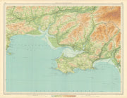 SOUTH WALES Swansea Carmarthen Gower Llanelly Neath Tenby. LARGE 1939 old map