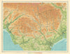 SOUTH WALES Cardiff Merthyr Tydfil Newport Valleys Abergavenny. LARGE 1939 map