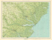 HAVEN PORTS Colchester Ipswich Harwich Felixstowe Suffolk Essex. LARGE 1939 map