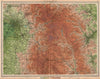 PEAK DISTRICT Manchester Sheffield Chesterfield Ches Yorks Derbys LARGE 1939 map