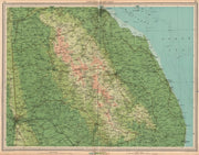 LINCOLNSHIRE WOLDS Lincoln Grimsby Louth Skegness Horncastle. LARGE 1939 map