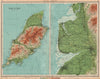 LANCASHIRE COAST/ISLE OF MAN Preston Blackpool Lytham Lancaster. LARGE 1939 map