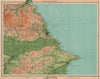 YORKSHIRE COAST Scarborough Whitby Filey Bridlington Pickering. LARGE 1939 map