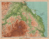 NORTHUMBERLAND Berwick-upon-Tweed Alnwick Cheviot Hills. LARGE 1939 old map