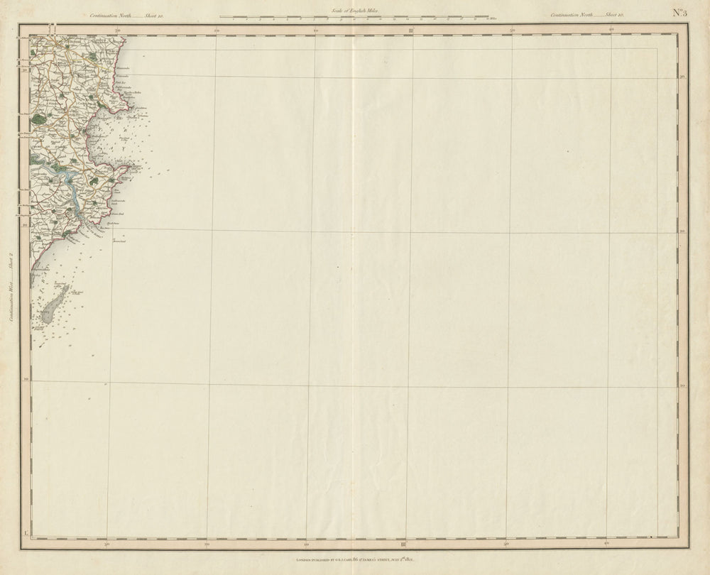 Torbay & Dartmouth. Part of South Devon, by George & John Cary 1832 old map