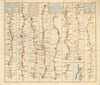 Road strip map. Northampton-Coventry Aberystwyth Carlisle. Hinton 1765 old