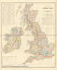British Isles hydrographical. Watersheds River drainage basins STANFORD 1904 map