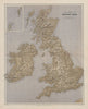 British Isles Stereographical. Mountains rivers. Large 65x52cm STANFORD 1894 map