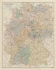 German Empire western part. Germany. Large 65x52cm. STANFORD 1904 old map